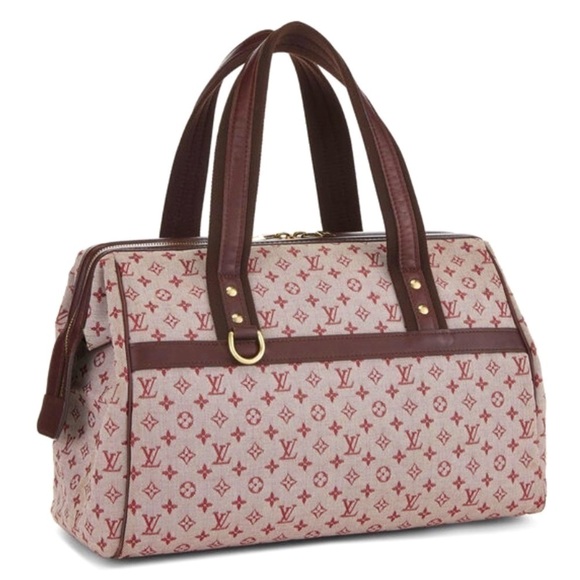 Louis Vuitton Burgundy Red Mini Lin Josephine GM with Gold Crossbody Chain - Picture 5 of 17